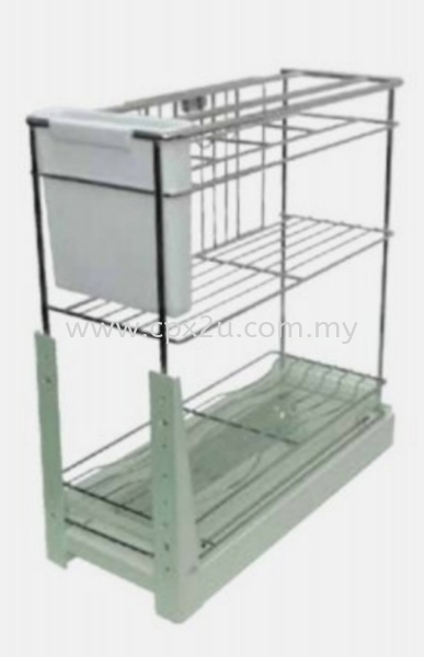 THREE LAYERS FUNCTION PULL OUT BASKET STEEL ( POLISH CHROME ) BASKET KITCHEN BASKET Johor Bahru (JB), Malaysia, Setia Indah Supplier, Suppliers, Supply, Supplies | CS POINTS SDN BHD