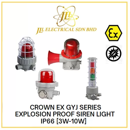 CROWN EX GYJ SERIES EXPLOSION PROOF OBSTRUCTION AVIATION SIREN LIGHT IP66 AC220V/ DC24V/ DC36V [3W-10W] [Red/Yellow/Blue/Green] 