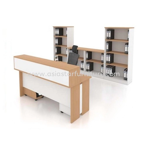 FAMAH RECEPTION COUNTER TABLE C/W CABINET SET