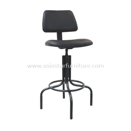 HIGH PRODUCTION STOOL CHAIR WITH BACKREST WITH EPOXY BLACK METAL BASE PS2