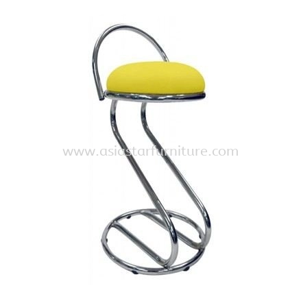 HIGH BARSTOOL CHAIR WITH BACKREST WITH CHROME METAL BASE