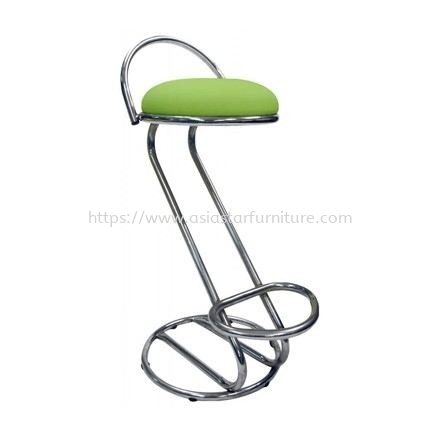 HIGH BARSTOOL CHAIR WITH BACKREST WITH CHROME METAL BASE