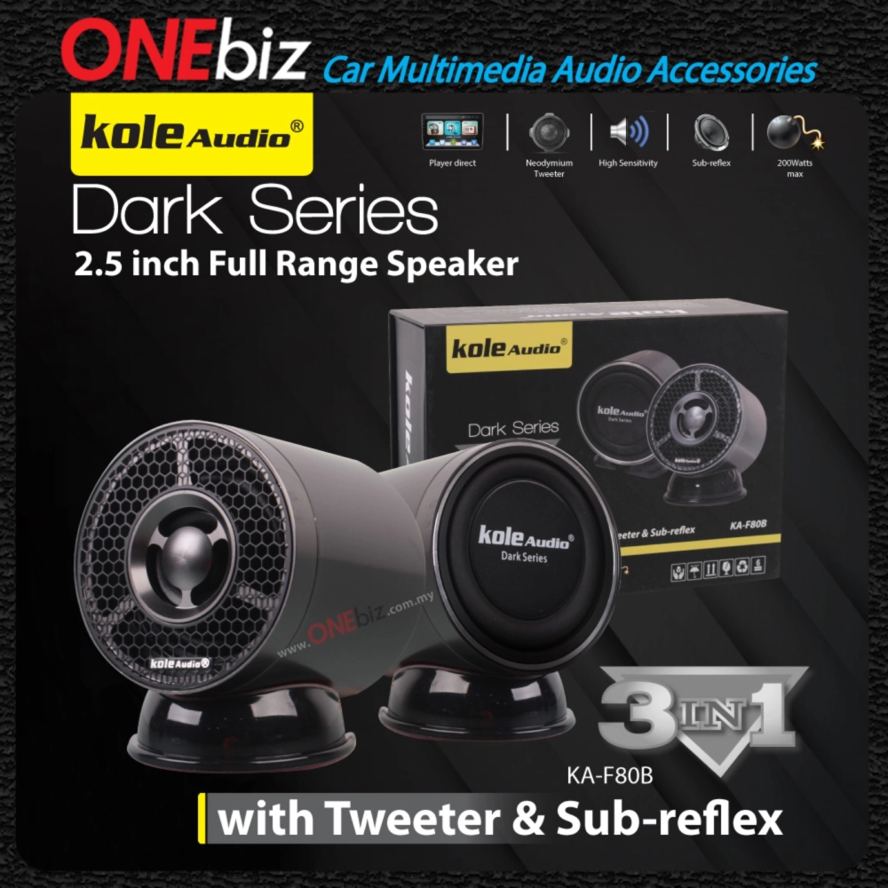 Kole Audio Dark Series 2.5 inch Full Range Speaker  3in1 & 2in1 KA-F80B / KA-F60B