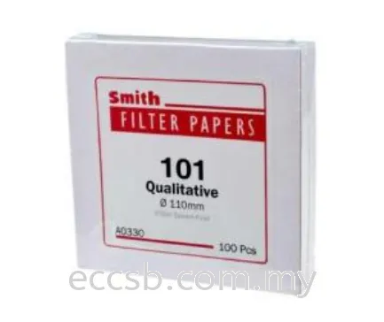 Filter Paper Qualitative, 100 x Per Pack, Pore Size 101 (Brand: Smith)