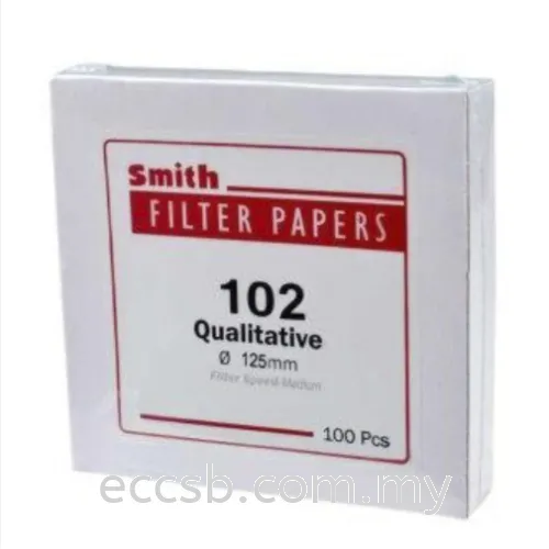 Filter Paper Qualitative, 100 x Per Pack, Pore Size 102 (Brand: Smith)