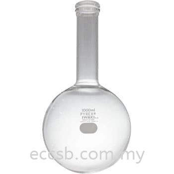 Flat Bottom Flask, Long, Narrow Neck (Brand: PYREX/IWAKI)