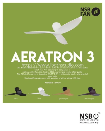 NSB AERATRON 3 AE3 AE3+ 43" 50" 60” DESIGNER DC CEILING FAN