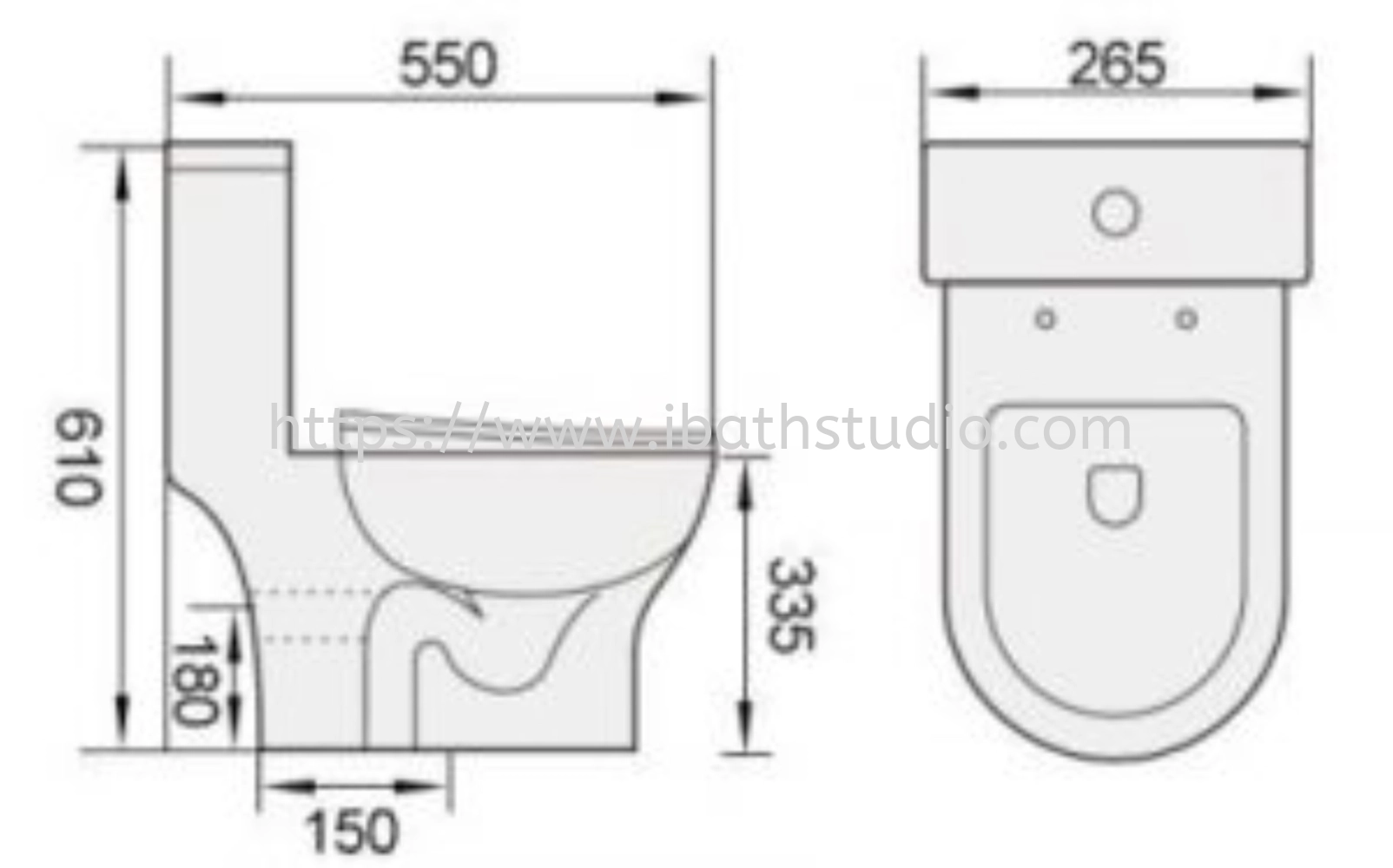 LIVINOX LWC-1001-150  One Piece Water Closet