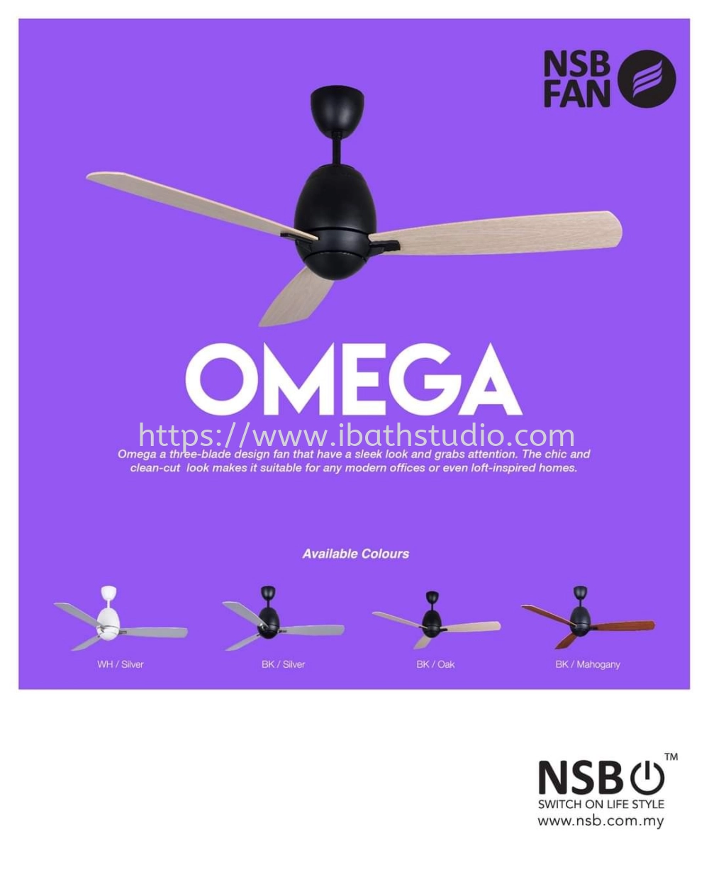 NSB FAN OMEGA 52 INCH CEILING FAN