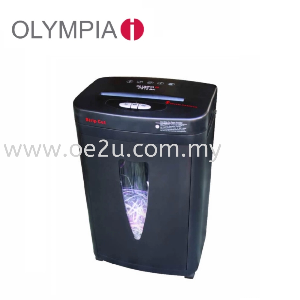 OLYMPIA T-818 BK Paper Shredder (Shred Capacity: 12 Sheets, Strip Cut: 3mm, Bin Capacity: 20 Liters)