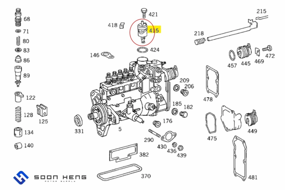 Mercedes-Benz with Engine M601 M602 and M603 - Injection Pump Vacuum Box (BOSCH)