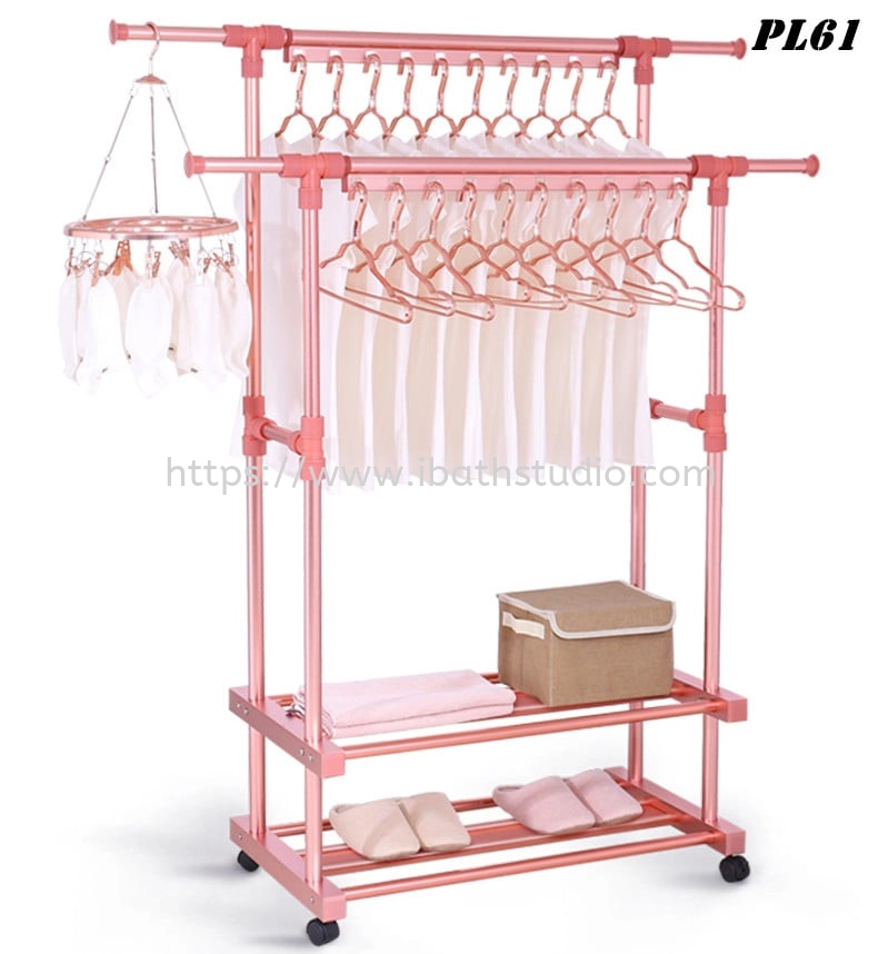 PRECIOUS LADY PL61 Extendable Laundry Rack With Roller