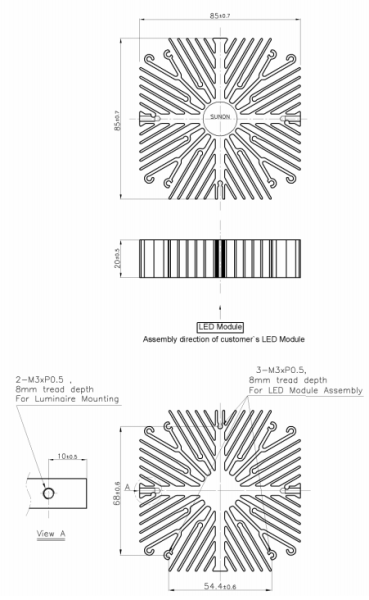 RA000-002999DN LED Cooling Module Sunon Singapore Distributor, Supplier, Supply, Supplies | Mobicon-Remote Electronic Pte Ltd