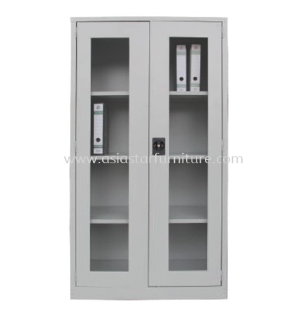 FULL HEIGHT STEEL CUPBOARD WITH GLASS SWINGING DOOR - A118GS 