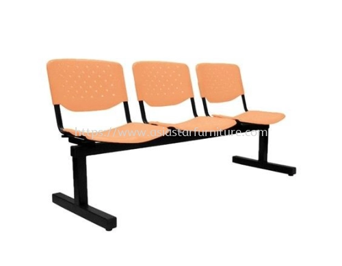 LC4 THREE SEATER LINK VISITOR CHAIR WITH EPOXY BLACK METAL BASE
