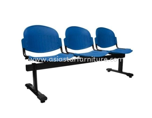 LC6 THREE SEATER LINK VISITOR CHAIR WITH EPOXY BLACK METAL BASE