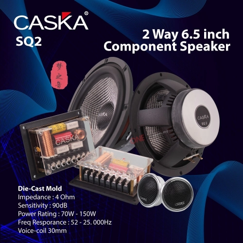 CASKA 2 Way 6.5 inch Component Speaker - SQ2