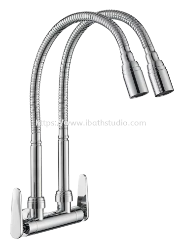 OUTAI OT  34047 WALL MOUNTED FLEXIBLE COLD TAP (DOUBLE)