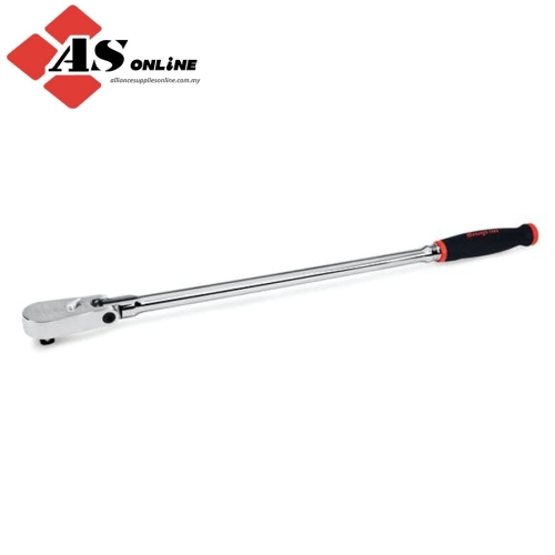 SNAP-ON 3/8" Drive Dual 80 Technology Soft Grip Extra-Long Handle Flex-Head Ratchet (Red) / Model: FHLLF80