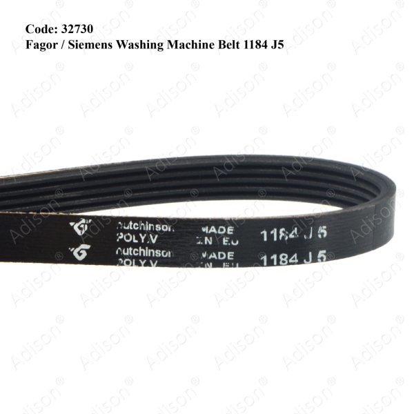 Code: 32730 Rib Belt 1184 J5 Fagor/Siemens Rib Belt Belting For Washer / Dryer Melaka, Malaysia Supplier, Wholesaler, Supply, Supplies | Adison Component Sdn Bhd