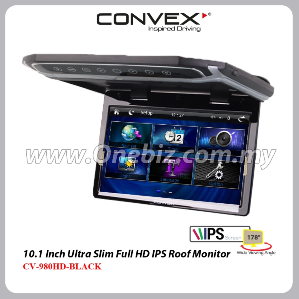 Convex 10.1 Inch Ultra Slim Full HD IPS Roof Monitor - CV-980HD-BLACK / CV-980HD-GREY