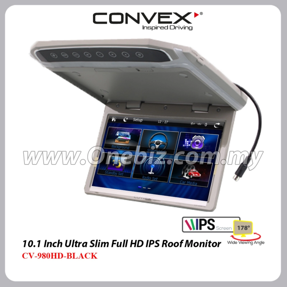 Convex 10.1 Inch Ultra Slim Full HD IPS Roof Monitor - CV-980HD-BLACK / CV-980HD-GREY