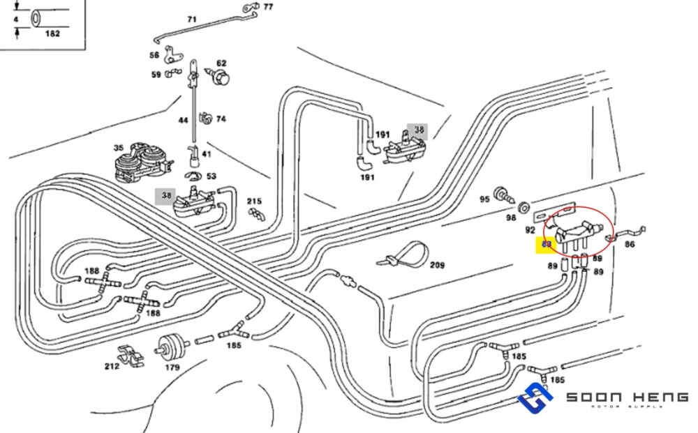 Mercedes-Benz W116, W123, R107, C107, W109 and W100 - Center Locking Mechanism Switch/ Pressure Control Valve (VDO)