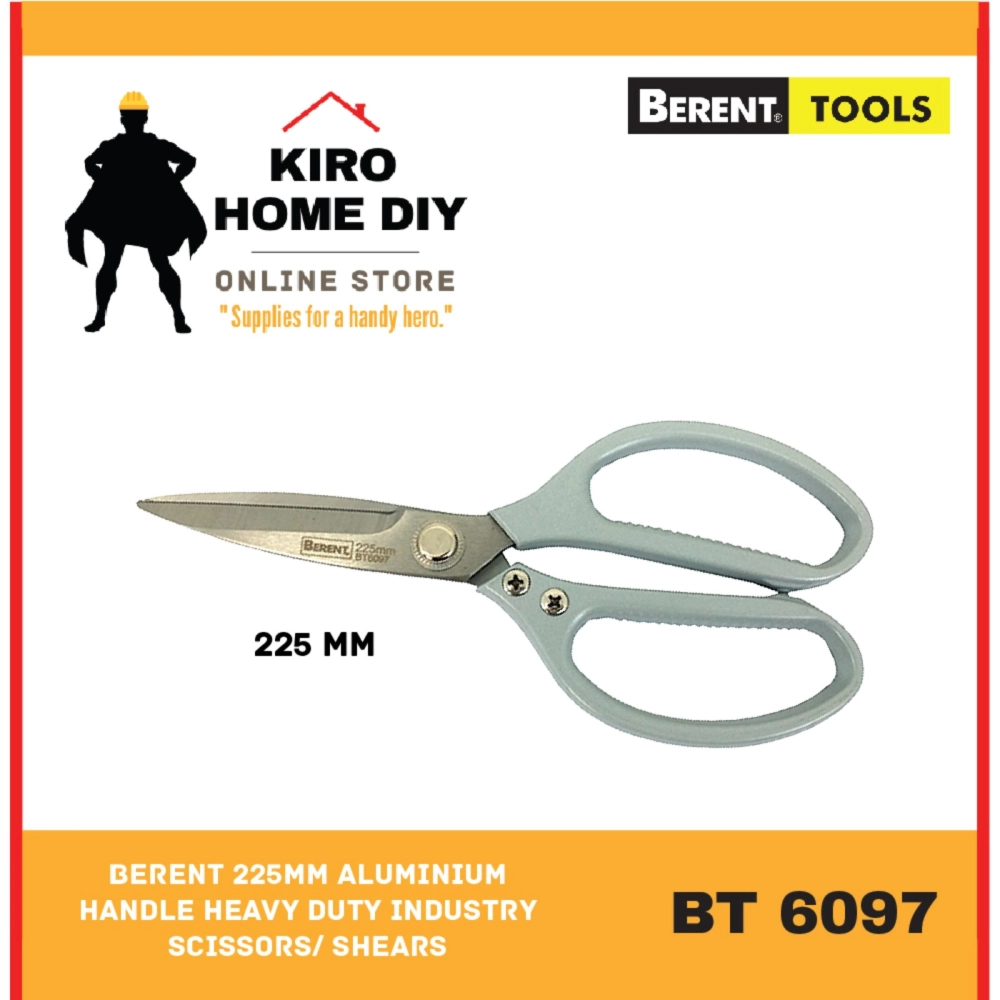 BERENT 225mm Aluminium Handle Heavy Duty Industry Scissors/ Shears  - BT6097