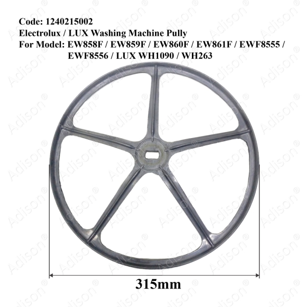 Code: 1240215002 Electrolux Pully Drum Shaft / Spider Washing Machine Parts Melaka, Malaysia Supplier, Wholesaler, Supply, Supplies | Adison Component Sdn Bhd