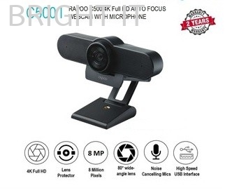Rapoo C500 HD Webcam 4K FHD 2160P 30FPS 80 Wide Angle Auto Focus Web Camera with Noise-canceling Microphone
