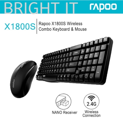 Rapoo X1800S Wireless Optical Mouse & Keyboard Combo