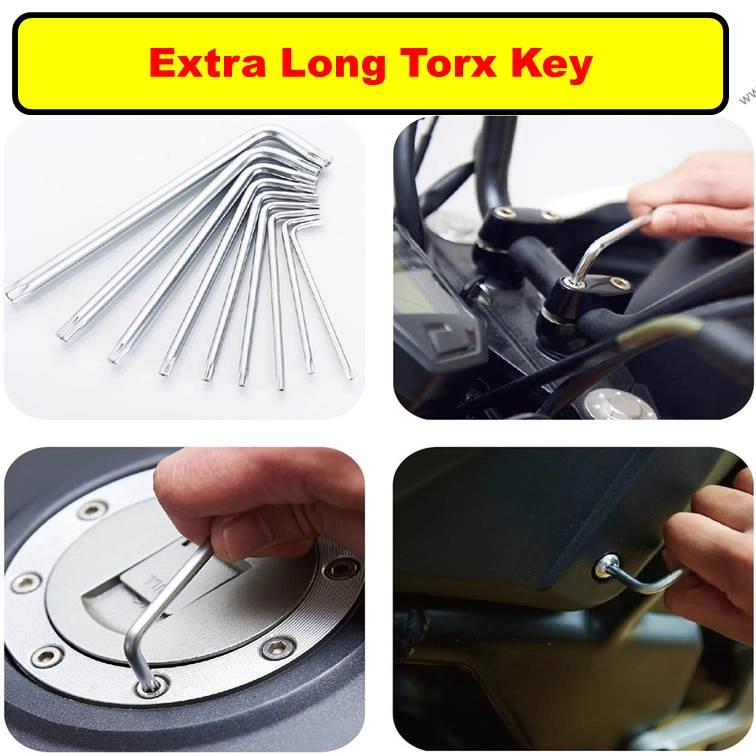 （曲匙套组）T10-T50 9pcs Long Arm Tamper Resistant Torx Star Key Wrench Set