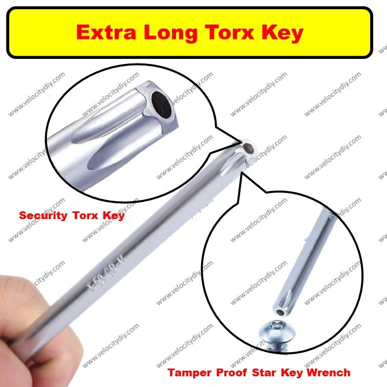 （曲匙套组）T10-T50 9pcs Long Arm Tamper Resistant Torx Star Key Wrench Set