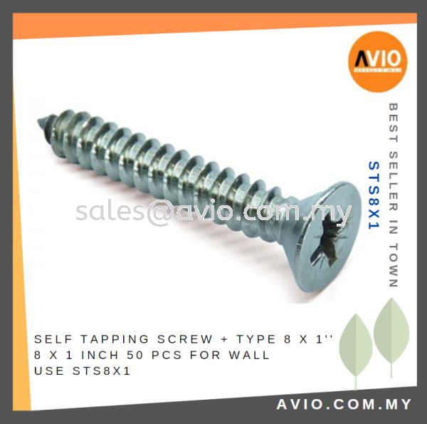 Self Tapping Screw + Type 8 X 1'' 8 x 1 Inch 50 Pcs for Wall use STS8X1 CABLE / POWER/ ACCESSORIES Johor Bahru (JB), Kempas, Johor Jaya Supplier, Suppliers, Supply, Supplies | Avio Digital