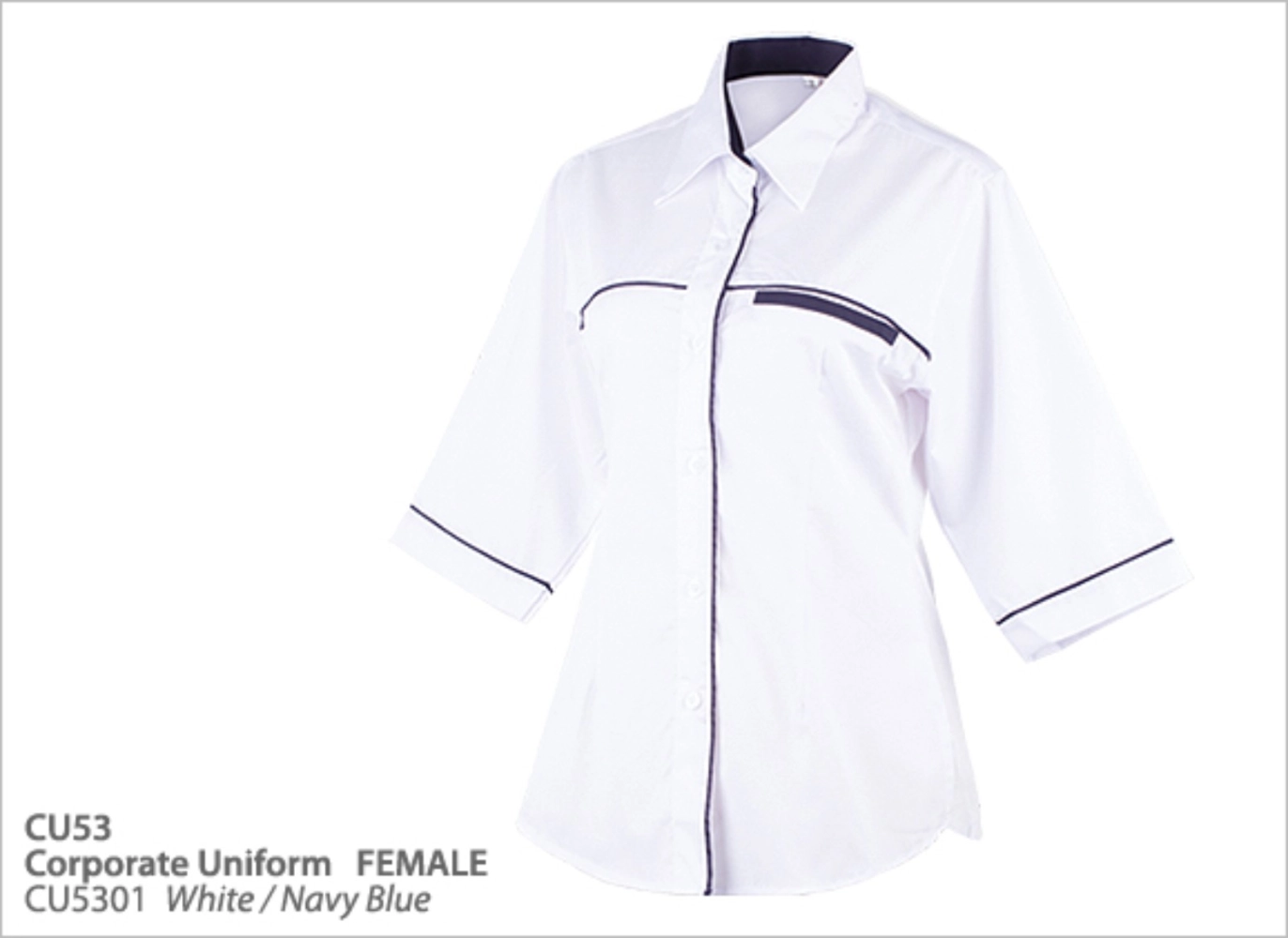 Corporate Uniform White w Lines Series