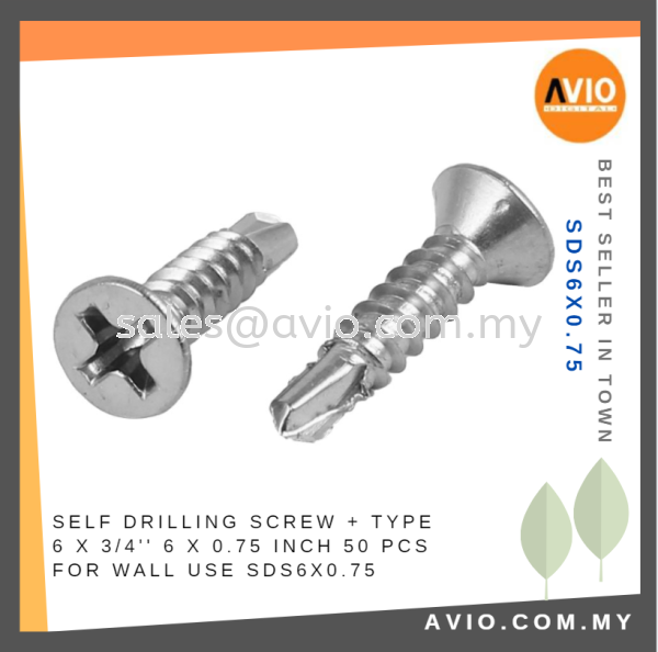 Self Drilling Screw + Type 6 x 0.75 Inch 6x0.75 6 X 3/4 50 PCS Metal Surface Electrical and Construction use SDS6X0.75 CABLE / POWER/ ACCESSORIES Johor Bahru (JB), Kempas, Johor Jaya Supplier, Suppliers, Supply, Supplies | Avio Digital