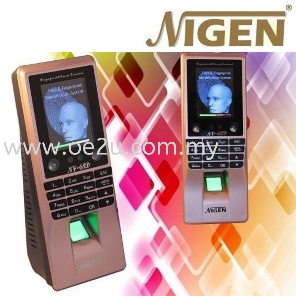 NIGEN NF-68D Face Recognition & Fingerprint Time Attendance & Door Access System (Software Reporting & WiFi Connection)