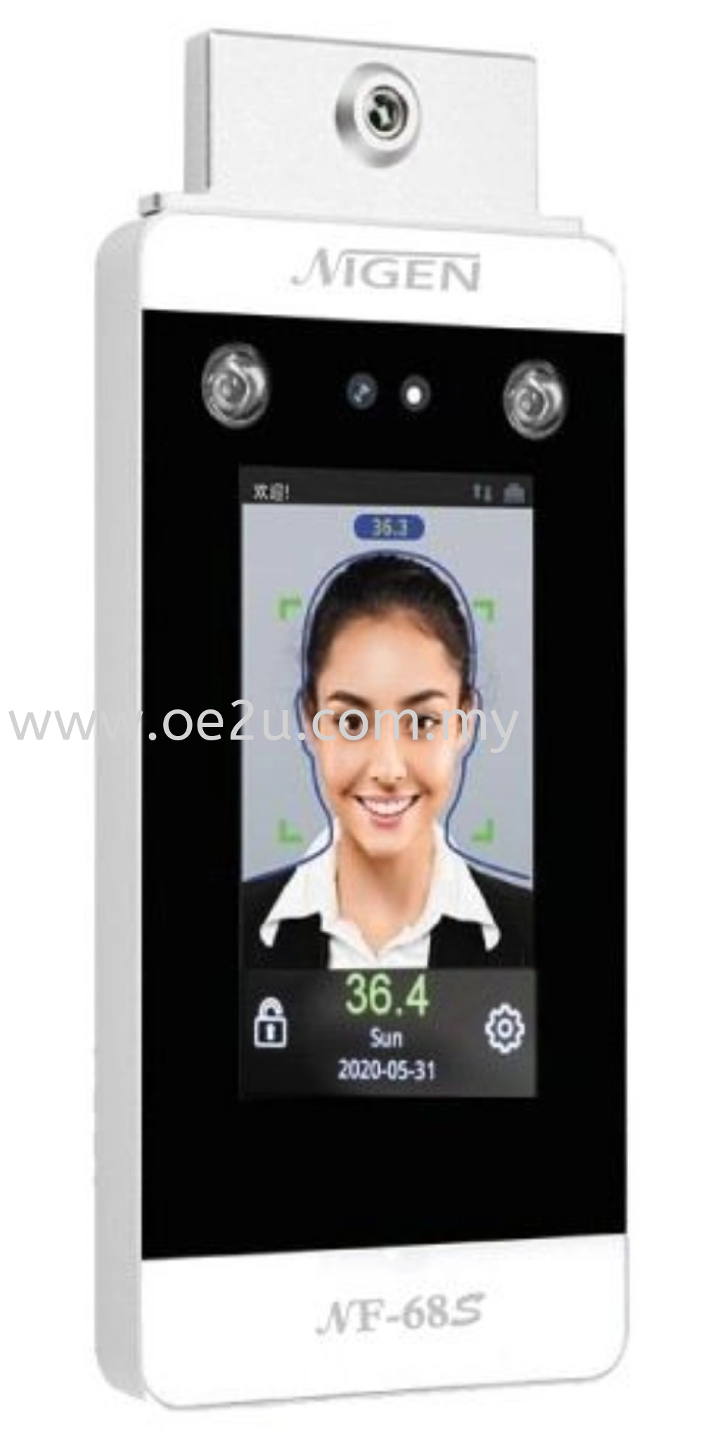 NIGEN NF-68S Face Recognition with Infrared Temperature Measurement Time Attendance & Door Access System (Software Reporting & WiFi Connection)