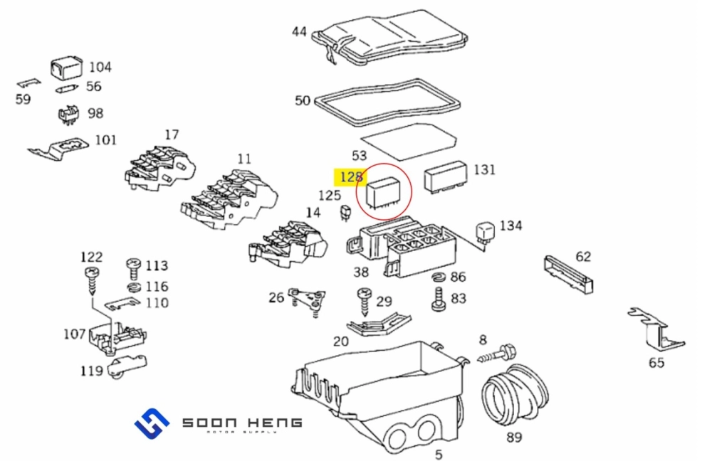 Mercedes-Benz W126, W201, W124, C124, S124 and W202 - Multifunction Relay (Original MB)