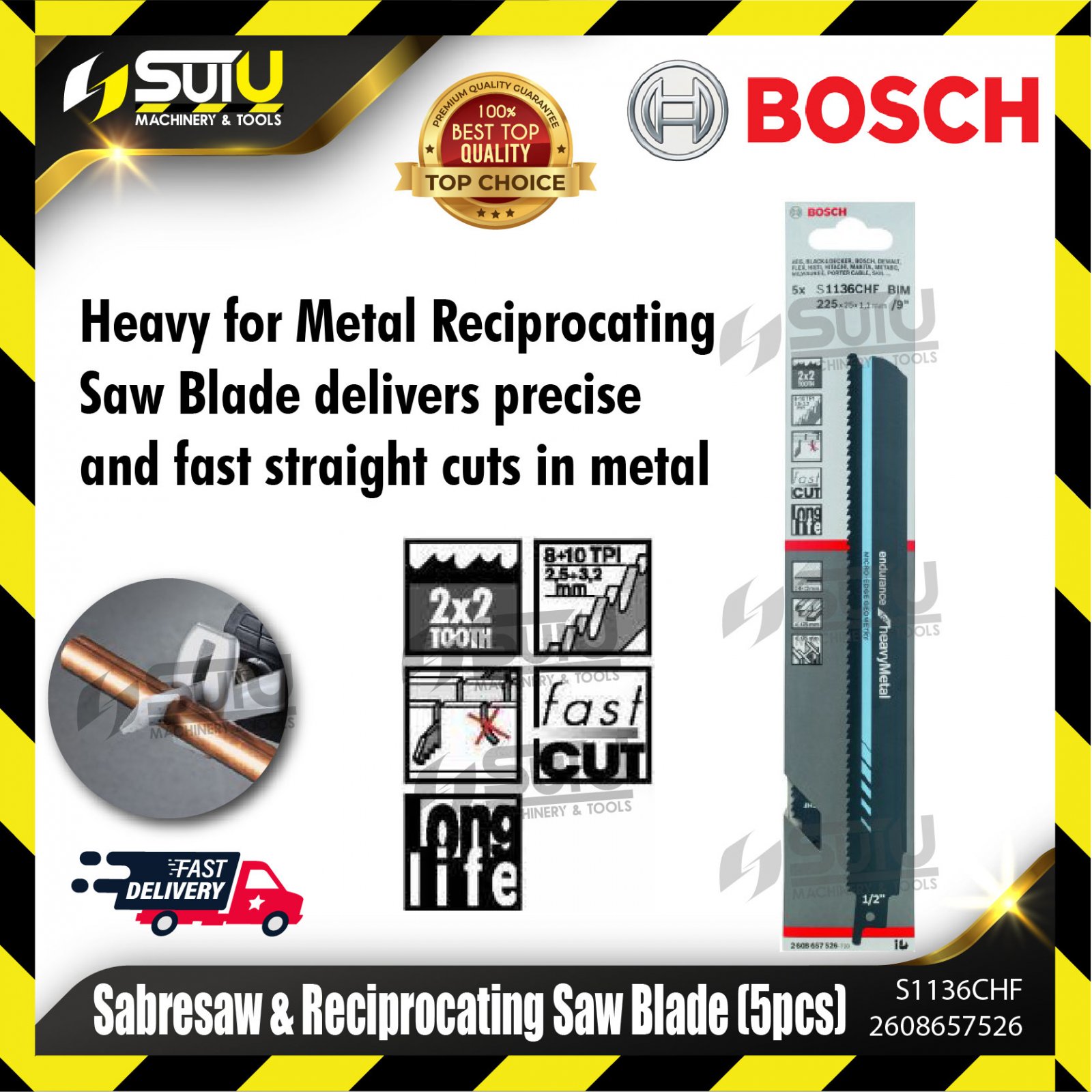 BOSCH 2608657526 S1136CHF Sabresaw Reciprocating Saw Blade 5