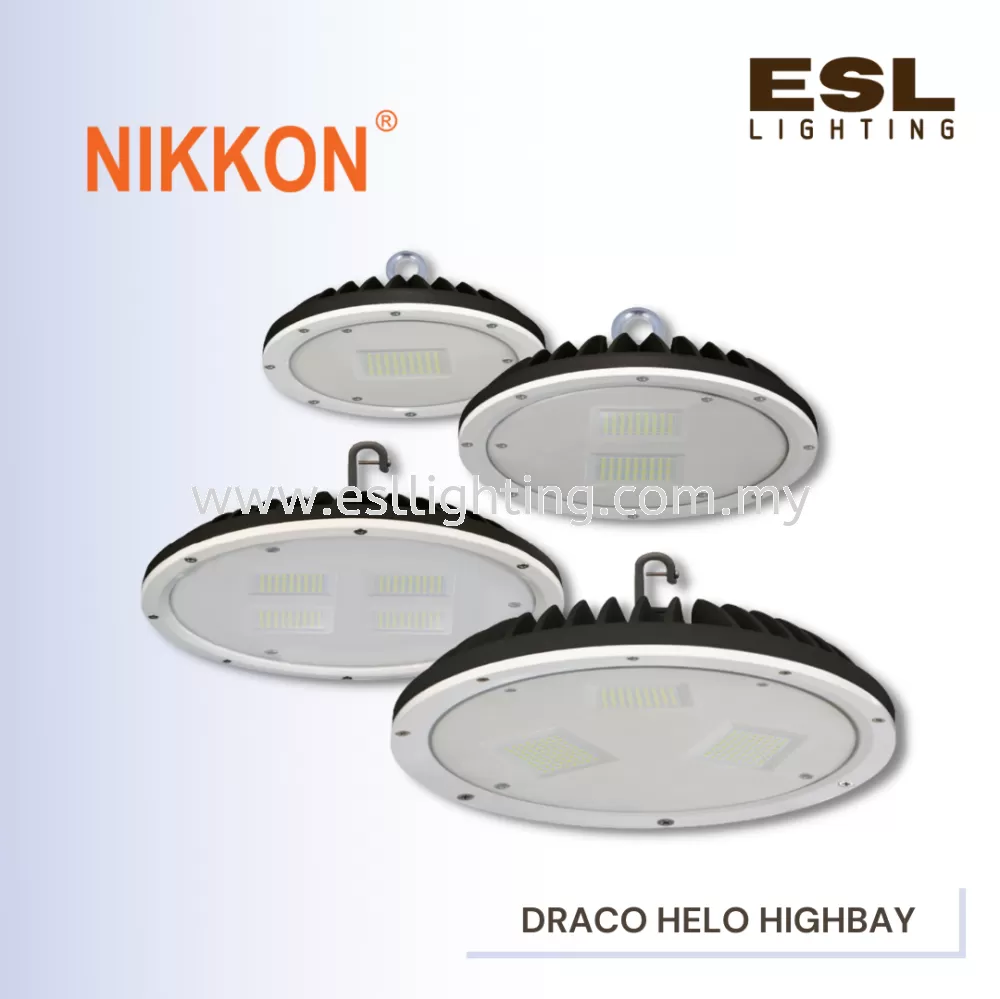 NIKKON DRACO HELO 50W 100W 150W 200W LED HIGHBAY SPOTLIGHT POWER FACTOR 0.9 IP65 5700K HOOK MOUNTING