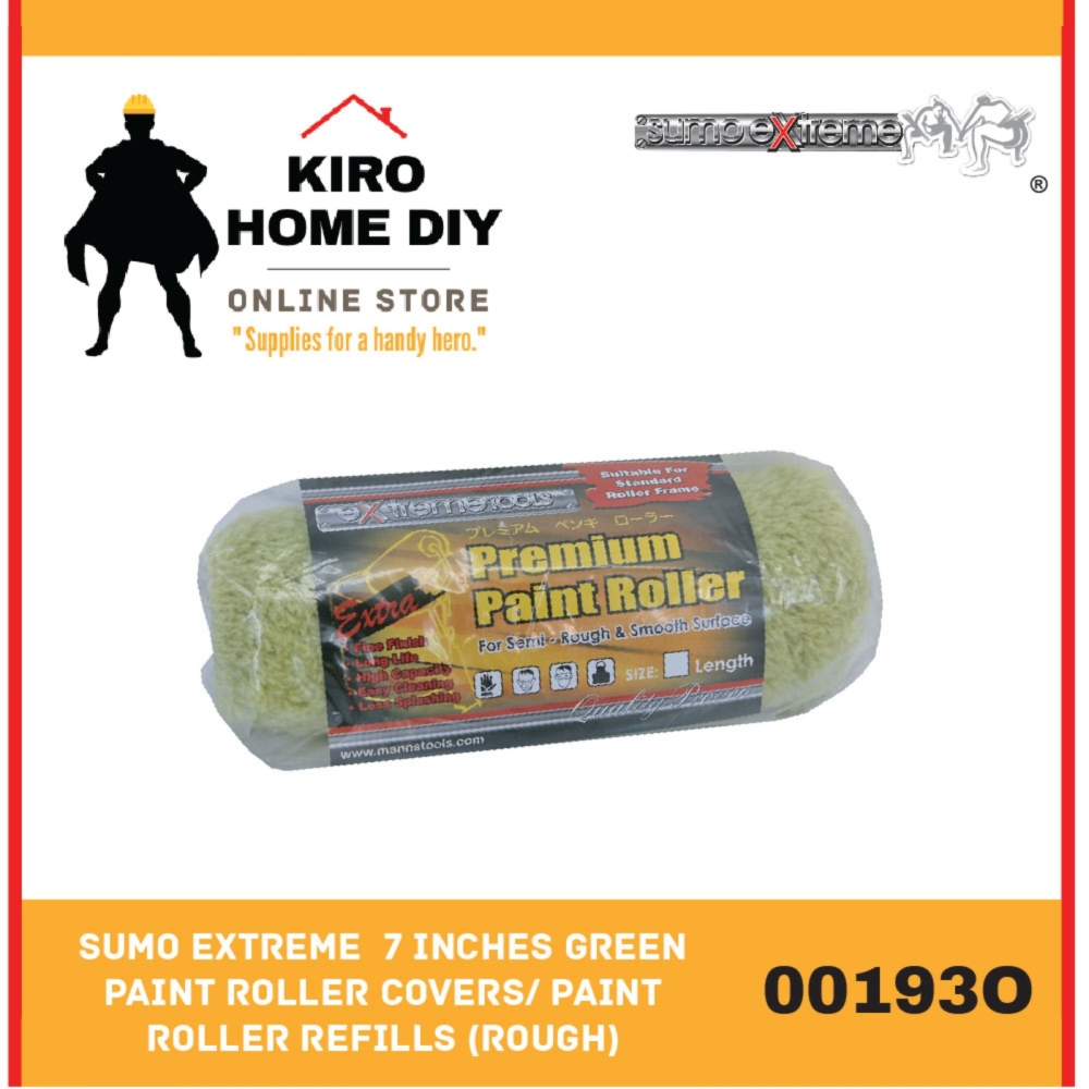 SUMO EXTREME  7 Inches Green Paint Roller Covers/ Paint Roller Refills (Rough) - 00193O