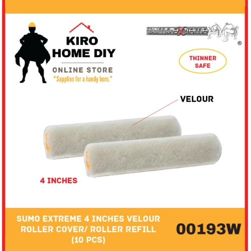 SUMO EXTREME 4 Inches Velour Roller Cover/ Roller Refill (10 PCS) - 00193W