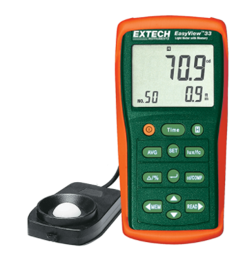 extech ea33 : easyview™ light meter with memory