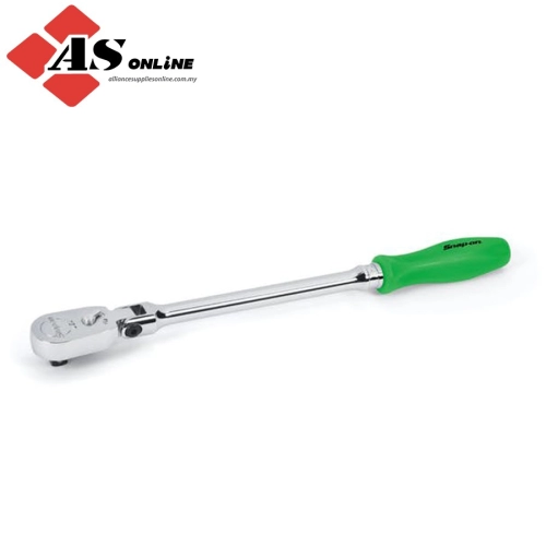 SNAP-ON 3/8" Drive Dual 80 Technology Hard Grip Long Handle Flex-Head Ratchet (Green) / Model: FHLFD80AG