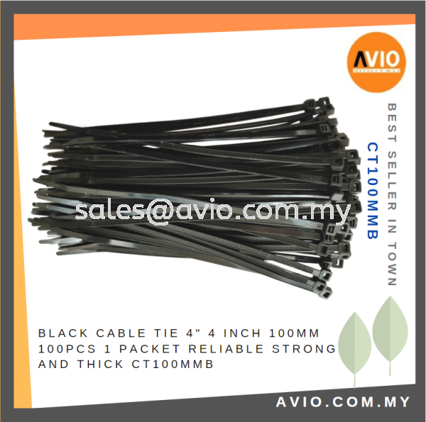 Black Cable Tie 4" 4 Inch 100mm 100pcs 1 Packet Reliable Strong and Thick CT100MMB CABLE / POWER/ ACCESSORIES Johor Bahru (JB), Kempas, Johor Jaya Supplier, Suppliers, Supply, Supplies | Avio Digital
