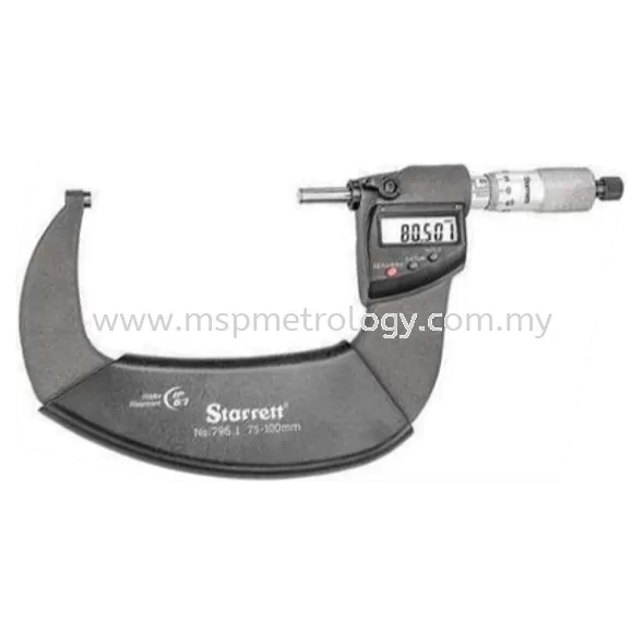 Starrett IP67 Electronic Micrometer, 75-100mm/3-4″, (796.1MXRL-100 Series)