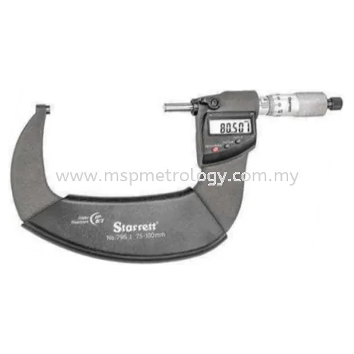 Starrett IP67 Electronic Micrometer, 75-100mm/3-4″, (796.1MXRL-100 Series)