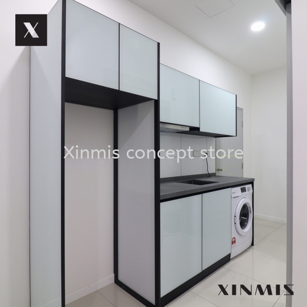  MINT WHITE 4G GLASS DOOR Aluminium kitchen cabinet Selangor, Malaysia, Melaka, Kuala Lumpur (KL), Petaling Jaya (PJ), Malim Jaya Supplier, Supply, Design, Services | XINMIS CONCEPT STORE