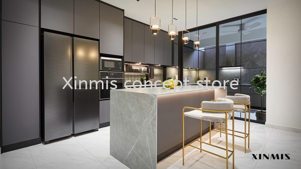 XINMIS x Hui Mei   GREY MATTE DOOR Aluminium kitchen cabinet Selangor, Malaysia, Melaka, Kuala Lumpur (KL), Petaling Jaya (PJ), Malim Jaya Supplier, Supply, Design, Services | XINMIS CONCEPT STORE